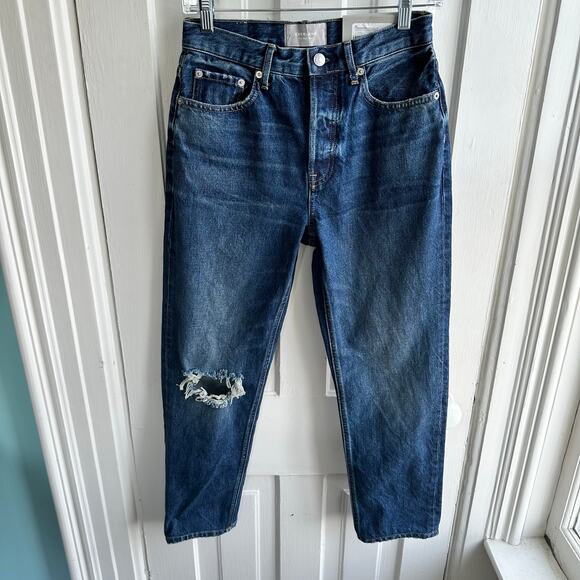 Everlane The 90s Cheeky Jean Straight Leg Ripped Knee NWT - Picture 2 of 11